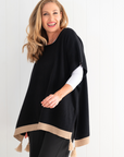 Spring Poncho Topper - Black - Cara Cashmere