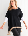 Spring Poncho Topper - Black - Cara Cashmere