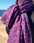 Cashmere Leopard Passion Purple Scarf - Cara Cashmere