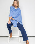 NEW Cornflower Blue Cashmere Wrap - Cara Cashmere