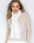 Ivory Cashmere Essential Scarf - Cara Cashmere