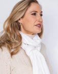 Ivory Cashmere Essential Scarf - Cara Cashmere