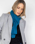 Teal Cashmere Essential Scarf - Cara Cashmere