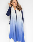 Azure Blue Ombré Cashmere Wrap - Cara Cashmere