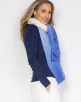 Azure Blue Ombré Cashmere Wrap - Cara Cashmere