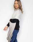 Smoked Grey Ombré Cashmere Wrap - Cara Cashmere