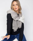 Smoked Grey Ombré Cashmere Wrap - Cara Cashmere