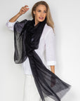 Black Aura Cashmere Scarf - Cara Cashmere