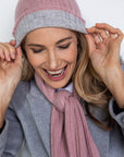 Reversible Cable Knit Cashmere Beanie - Cara Cashmere