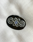 Cara Celtic Silver Sapphire Magnet Brooch - Cara Cashmere
