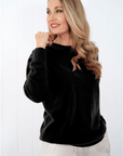 Classic Cashmere Crew Jumper - Black - Cara Cashmere
