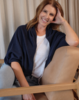 Cashmere Dark Navy Shrug - Cara Cashmere
