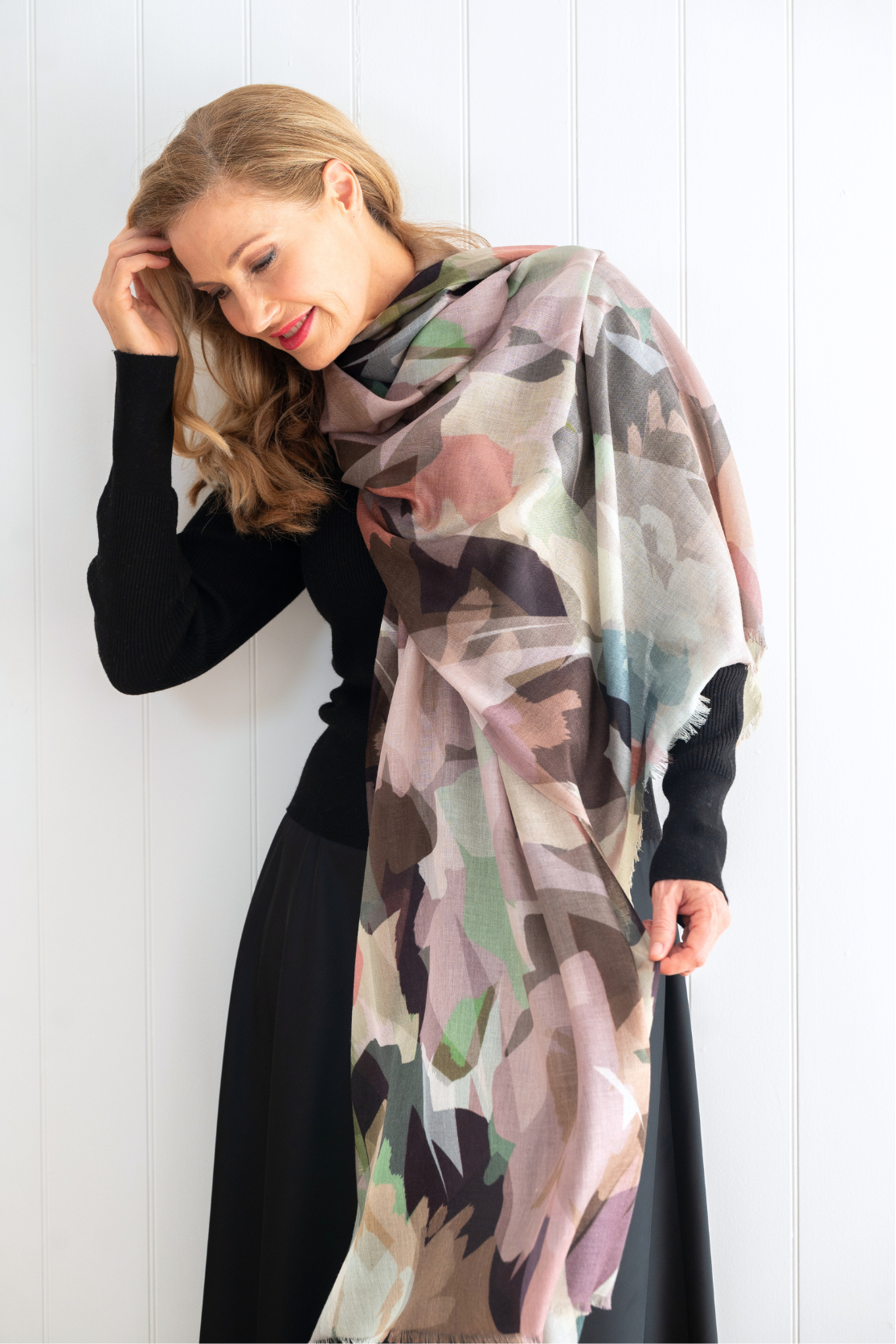 Cashmere Silk Scarf Glamo Camo Cara Cashmere