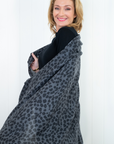 Leopard Cashmere Scarf - Onyx - Cara Cashmere