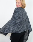 Leopard Cashmere Scarf - Onyx - Cara Cashmere