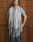 Cashmere Tonal Greys Deco Scallop Wrap