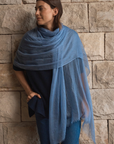 Cashmere Dusty Blue Aura Scarf