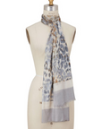 Cashmere Silk Neutrals Faded Leopard Scarf - Pre Order - Cara Cashmere