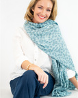 Leopard Cashmere Scarf - Ice - Cara Cashmere