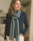 Cashmere Silk Slate Mini Leopard Scarf