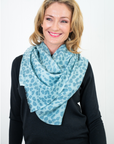 Leopard Cashmere Scarf - Ice - Cara Cashmere