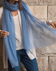 Cashmere Dusty Blue Aura Scarf