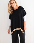 Spring Poncho Topper - Black - Cara Cashmere