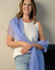 Cashmere Cornflower Blue Aura Scarf - Cara Cashmere