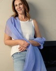 Cashmere Cornflower Blue Aura Scarf - Cara Cashmere