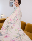 Cashmere Silk "Eastern Honeyeater and Orchid" Scarf - Cara Cashmere