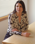 Cashmere Artic Leopard Print Cardigan