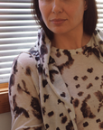 Cashmere Artic Leopard Print Cardigan