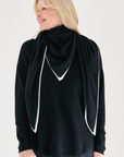 Cashmere Ivory Tipped Black Triangle Scarf