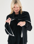 Cashmere Ivory Tipped Black Triangle Scarf