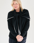 Cashmere Ivory Tipped Black Triangle Scarf