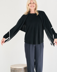 Cashmere Ivory Tipped Black Triangle Scarf