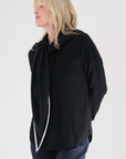 Cashmere Ivory Tipped Black Triangle Scarf
