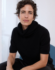 Cashmere Black Rib Snood - Cara Cashmere
