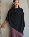 Cashmere Black Sparkle Poncho - Cara Cashmere