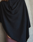 Cashmere Black Sparkle Poncho - Cara Cashmere