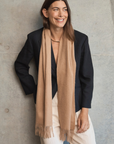 Cashmere Camel Lara Scarf - Cara Cashmere