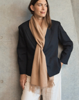 Cashmere Camel Lara Scarf - Cara Cashmere