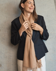 Cashmere Camel Lara Scarf - Cara Cashmere