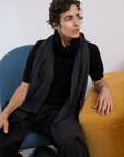 Cashmere Charcoal Lara Scarf - Cara Cashmere