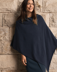 Cashmere Dark Navy Poncho - Cara Cashmere