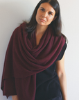 Cashmere Dark Wine Knit Wrap