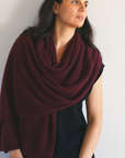Cashmere Dark Wine Knit Wrap