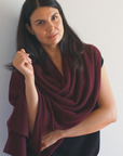 Cashmere Dark Wine Knit Wrap