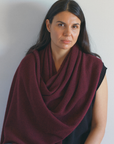 Cashmere Dark Wine Knit Wrap