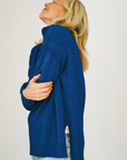 Merino Cashmere Azure Melange Harmony Knit - Cara Cashmere